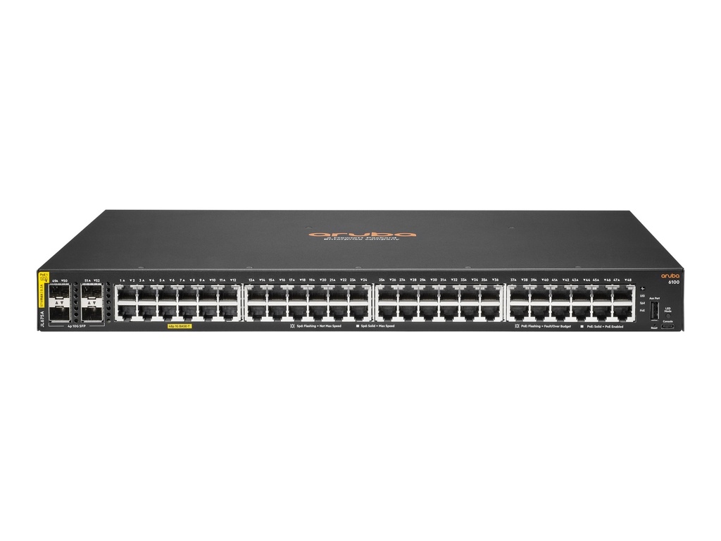 HPE Aruba 6100 12G Class4 PoE 2G/2SFP+ 139W Switch