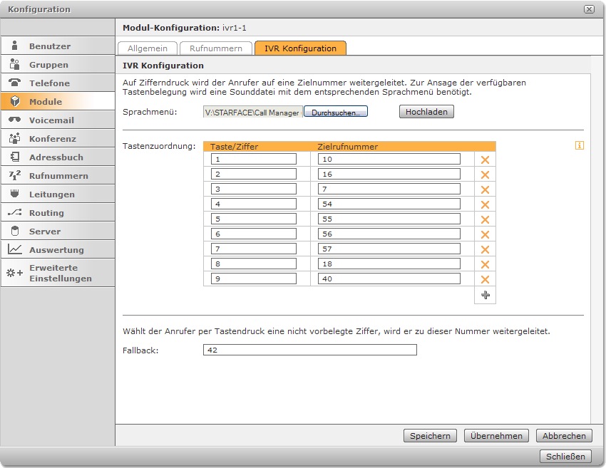 STARFACE Modul "IVR einstufig"